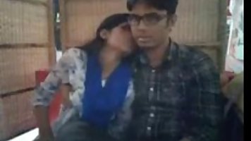 Horny boyfriend is licking his sweet girlfriend’s natural tits, while they are in the restaurant