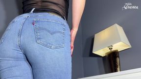 So Weak for My Plump Ass in Jeans! - Jeans Fetish Jerk off Instruction with Jeans Face Sitting and Cum Countdown