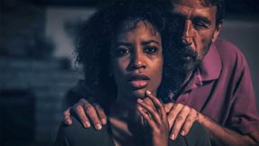 Ebony mature model squirts on wife knob