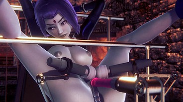 Raven on a sex machine - Titans Porn