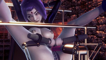 Raven on a sex machine - Titans Porn