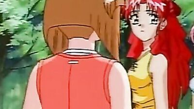 Watch this wild anime sex nightmare with big tits brunette getting fucked in public on island