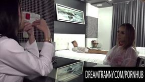 Trans Nurse Nataly Souza Lets a Desperate Duo Share Her Shecock