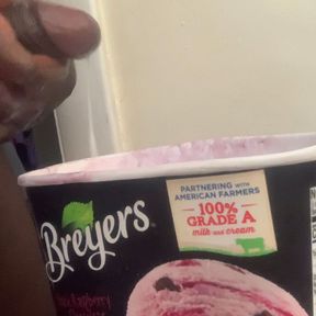 Jerking off And Cum In  Ice Cream, Such An intense Feeling