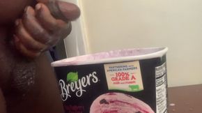Jerking off And Cum In  Ice Cream, Such An intense Feeling