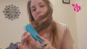 Brushing 12 inch long hair after shower