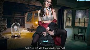 Horny Cosplay Babe as Hermione Fucks Sybian till Explosive Orgasm