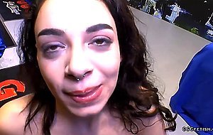 Teen khadisha gets and swallows cocks and cums