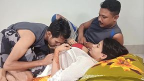 amezing threesome sex step sister and brother cute beauty .Shathi khatun and hanif and Shapan pramanik