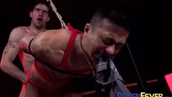 Asian Twink Zed Sheng Bareback Fucked by Ty Roderick in Bondage