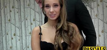 Mesmerizing UK chick gags on stick while her ass is