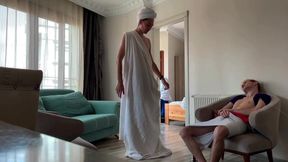 Twink Aladdin Chokes Massive Genie BBC Gushing Cum Flood