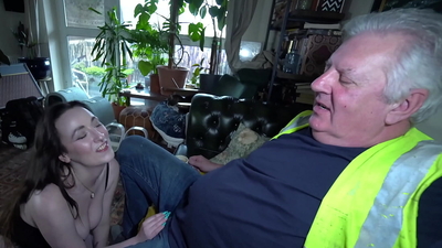 Stripper fucks elderly plumber to pay for repairs - trailer