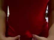 Hermosa MILF En Camison Rojo con Grandes Tetas Le Encanta Montar Mi Verga