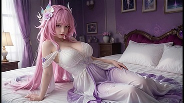 Ai Henti-Pink Hair Elf with Massive Tits Rides Hard & Gets Creampied