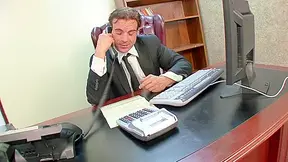 Lucky boss has a slutty secretary to relieve him from his stress