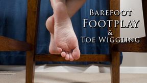 Barefoot Footplay and Toe Wiggling Feet Soles Fetish Under Chair - Kylie Jacobsx - WMV 1080p HD