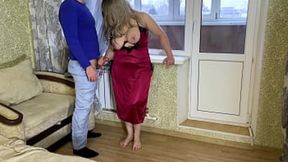 Old housewife with big tits and elastic body sucked and was fucked in the ass&#x1F351;