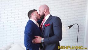 Rough face fucking on a valentines day by suited Bruno Max and Manuel Reyes