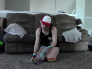 Queer Pokémon Trainer rides Lucario dildo