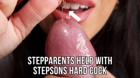 Giant stepparents help with stepsons hard cock - Lalo Cortez and Vanessa