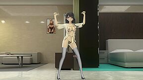 Shogun Raiden Dancing Tomboy Song Hentai Genshin Impact Mmd 3d Girl Half Naked Black Hair Color Edit Smixix