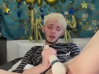 FTM Twink playing his pussy
