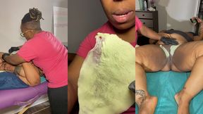 full body waxing bbw girlfriend on massage table