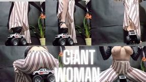 Giant woman crushed a car