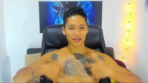 Dereck Typing and Chatting Shirtless