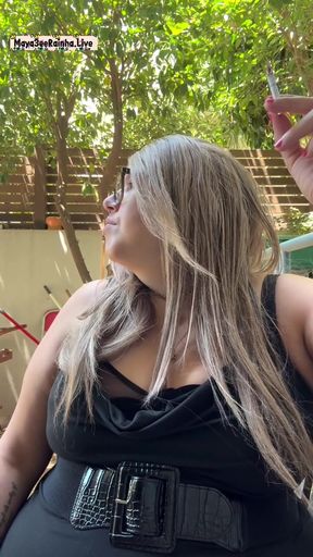 BBW Brazilian MILF Morning Outdoor Chainsmoking Ritual Parliament Longs