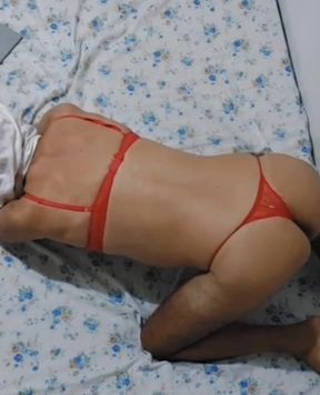 Ladysilva doing webcam show in panties on bed what a hot ass