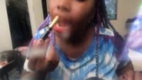 Teenie Watches from Jar as Giantess put on her Lipstick POV 1080