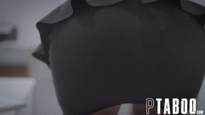 Big Butt Babe's Office Encounter Leads to Intense Orgasm and Cumshot