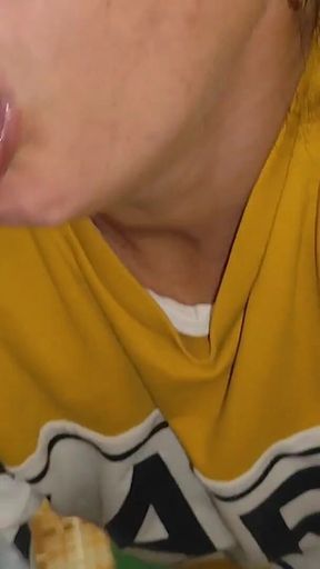 Hot MILF Stepmom Sloppy Blowjob with Cum in Mouth