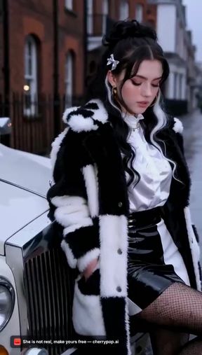 Female Model in Fur Coat