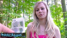 Public Sex - Sexy Blonde Drains Balls After Outdoor Casting