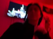 Weeb teen teasing herself