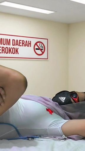 Hot chubby nurse came to a doctor to fucked him.   Clip 1