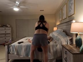 BBW MILF PAWG Hotwife Femdom Facesitting Her Sweaty Ass After the Gym, He Eats My Pussy & Asshole While I Twerk and Grind My Fat Ass on His Face