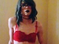 Tiny small tits shemale gets stuffed