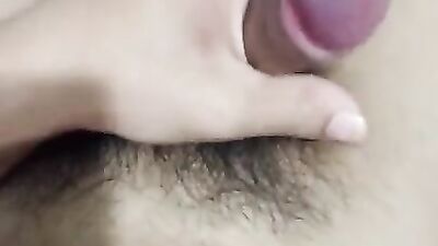 Horny boy masturbating on the bed ????