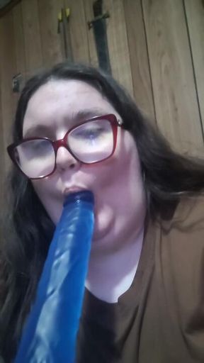using my biggest blue dildo