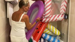 Confiscated Inflatables By The Pool