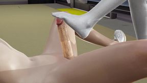 3D Hentai Animation: Monica Dominates in Subway with Face Sitting, Footjob for Big Dick in Stockings, and Pussyjob
