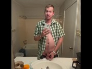 Weird Blonde Man Peeing in the Bathroom Sink Like an Asshole