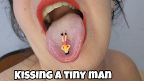 Giantess Kisses and Teasing Licks for Tiny Man