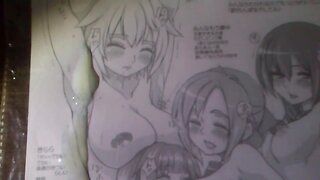 SOP 4 futanari girls with hairy armpit black and white print