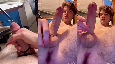 Hot Twink Niko Springs Whips Out His 7 Inch Cock and Eats His Cum