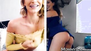 Blonde MILF Cherrie DeVille rubs pussy for her stepdaughter